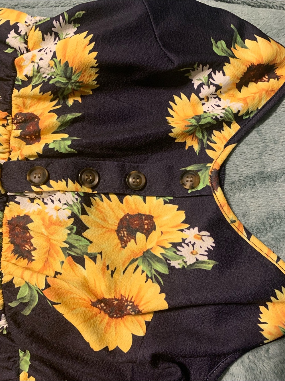 Sunflower Button-Front Sundress - Picture 3 of 4